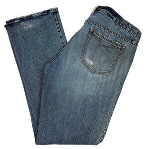 Gap Boy Cut Jeans Vintage 90s Distressed Light Wash Straight Leg 14R